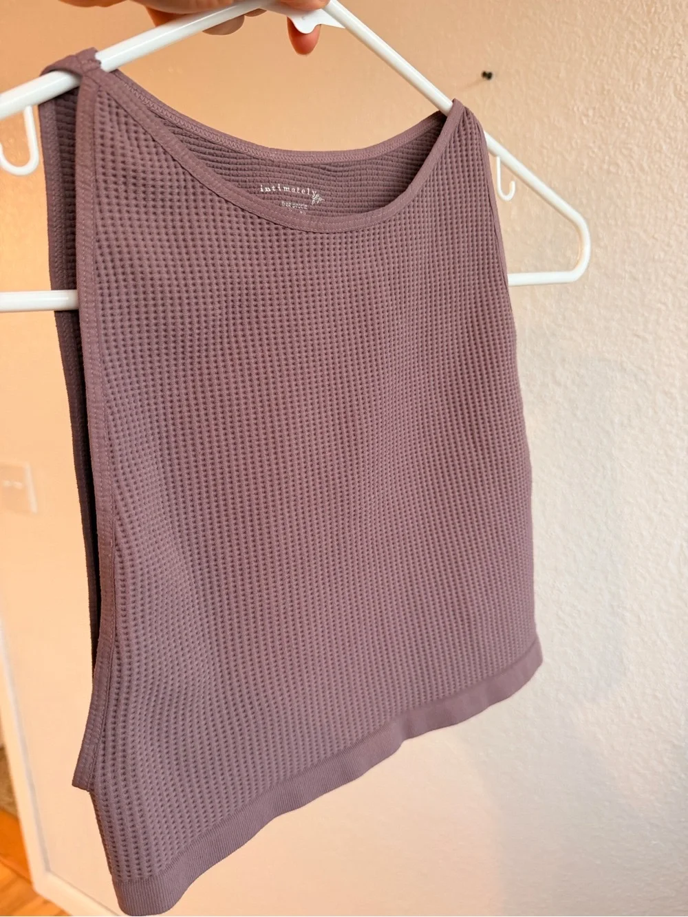 Free People Intimately Dusty Mauve Waffle Knit Crop Tank